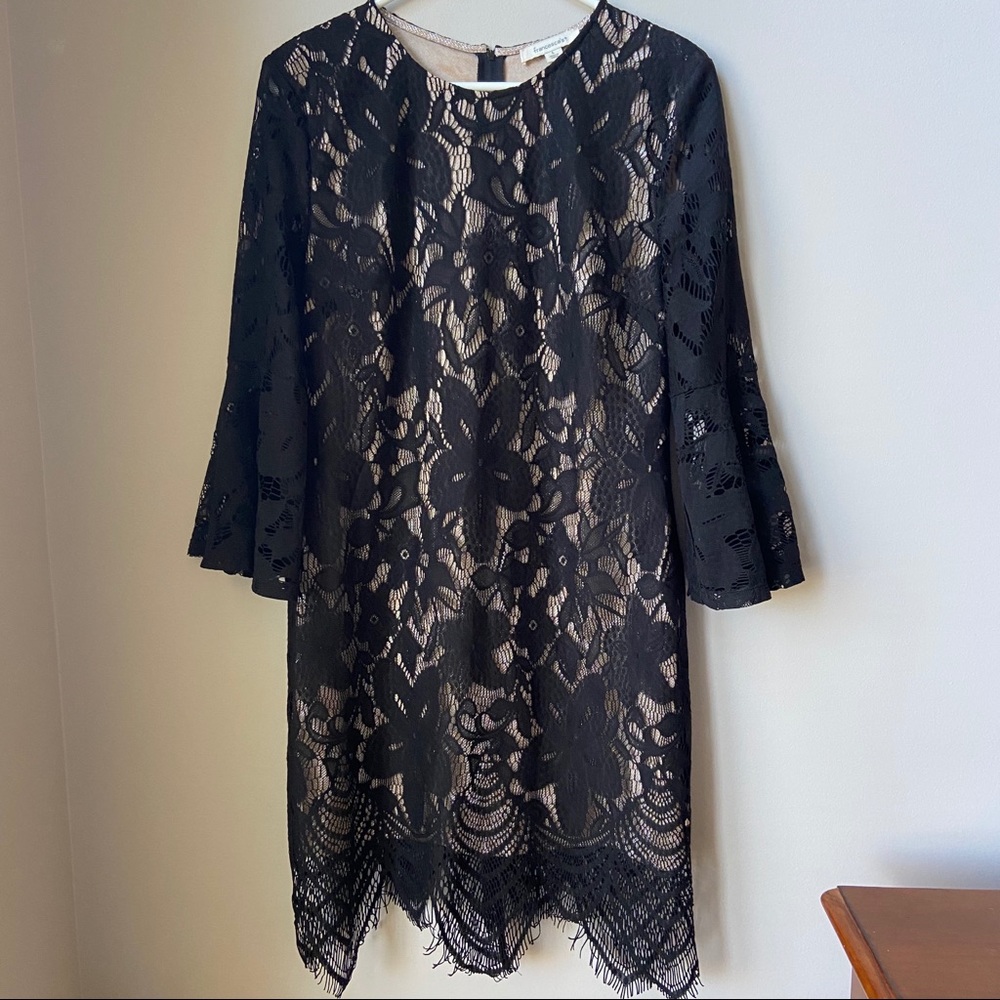 Francesca’s Black Midi Lace Dress Size Large
